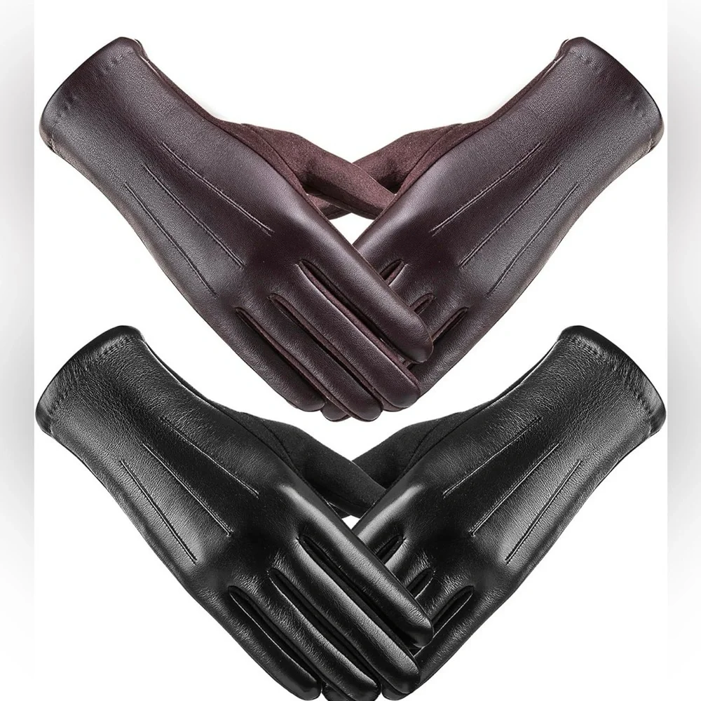 Gloves, Intelligent Touch Screen Warm and Comfortable Wool Lined Gloves 2 Pairs